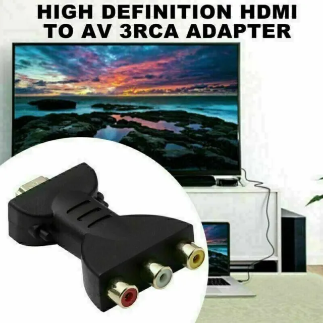 Audio Video Convertidor HDMI Adaptador Hembra Compuesto Av Macho A 3 Rca par <