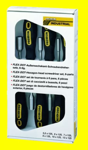PROXXON 22644 Satz Schraubendreher Aussensechskant 5,5-13mm 6 teilig Flex-Dot