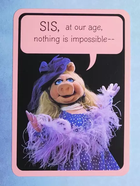 VINTAGE 1980S BIRTHDAY Greeting Card Muppets Miss Piggy USED Happy Sis ...