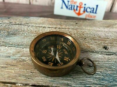 Necklace Pendant Charm - Old Vintage Style Antique Finish Brass Pocket Compass