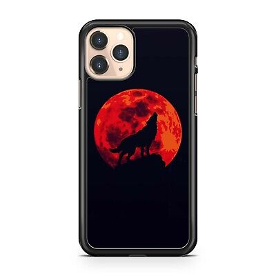 Howling Wolf Animal Orange Red Full Moon Scenery Phone Case Cover