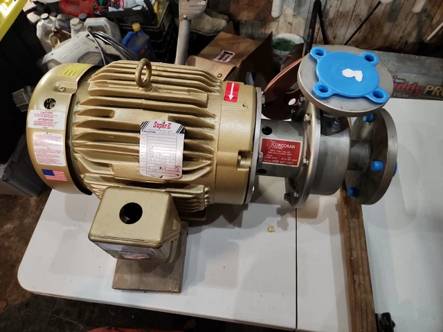 R.S Corcoran Pump On Baldor Super E 10hp Motor 200v 3ph