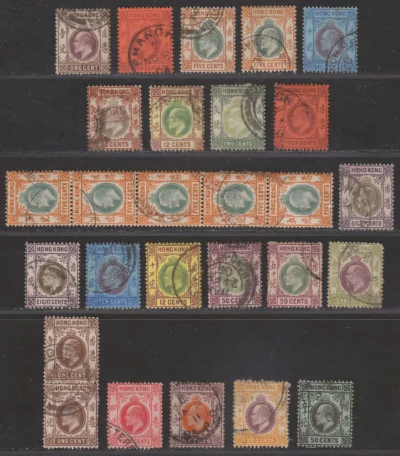 Hong Kong 1903-11 King Edward VII Selection to $1 Used