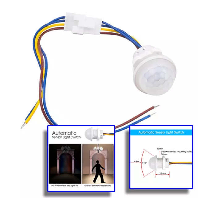 AC 110V-240V PIR Infrared Body Motion Sensor Detector Control Switch Light Lamp