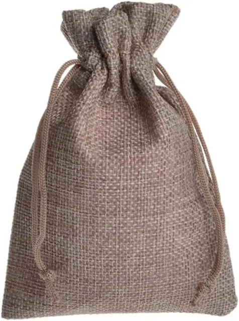 Saco de yute de arpillera 100% natural con impresión de lámina dorada  brillante | Bolsa de dulces de joyería para bolsas de regalo de boda