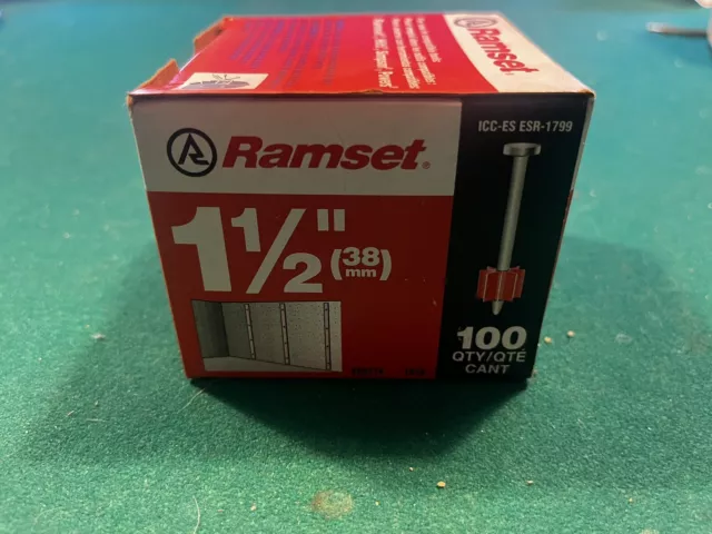 Ramset 1512 Fasteners for Powder-Actuated Tools 1 - 1/2" Plated Pin (100 pc box)