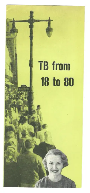 1958 Medical Leaflet National Tuberculosis Association TB 18 To 80 Diagnosis