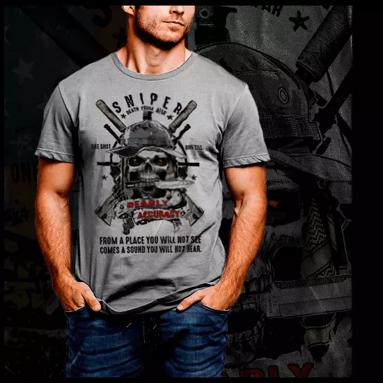 SNIPER T-SHIRT MILITARY Infantry scout tactical Tier 1 Ops from a place ...