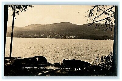c1910 View at Newfound Lake New Hampshire NH RPPC Photo Unposted Postcard