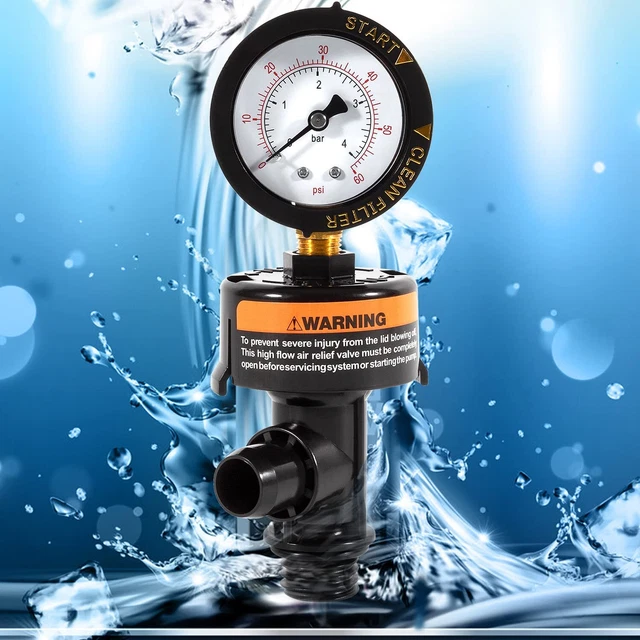 98209800 High Flow Manual Relief Valve W/Pressure Gauge Replacement For Pentai