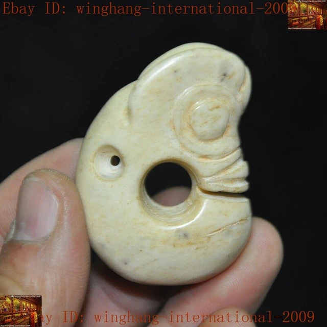 China Hongshan Culture old jade carve Feng Shui Pig dragon statue amulet Pendant