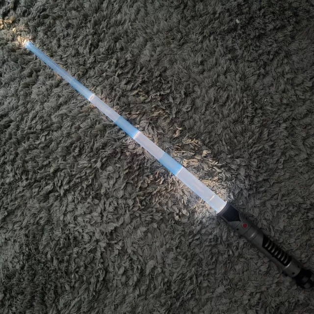 Spada laser giocattolo Star Wars blu Obi Wan Kenobi illuminazione + suono Hasbro 1999 105 cm