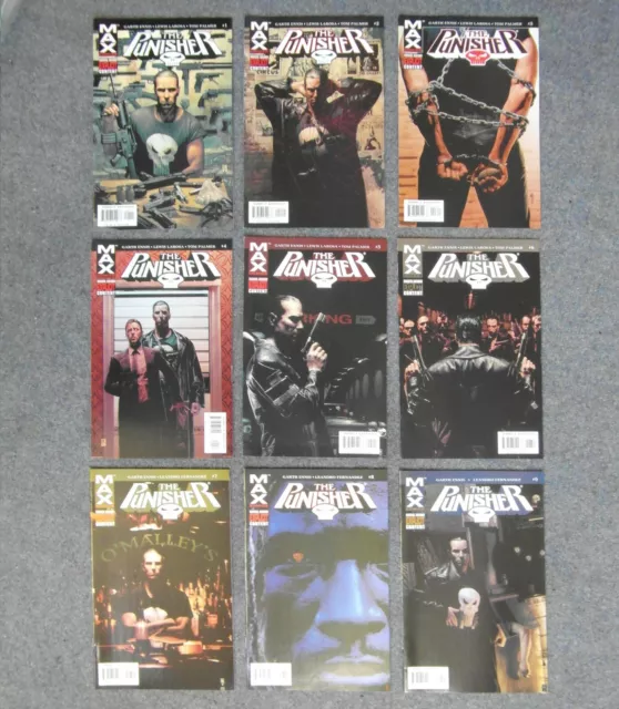 THE PUNISHER (vol.7) issues #1-9 - Marvel MAX 2004 - Garth Ennis - NM