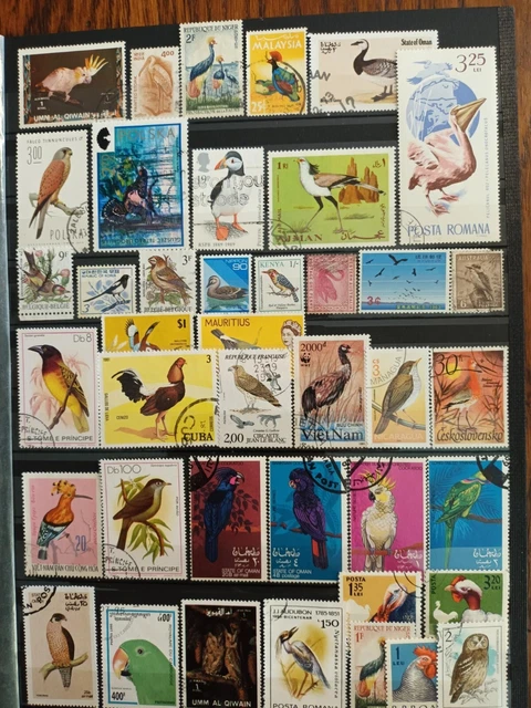 Lot de 41 Timbres Thématique "Oiseaux" (THE 173)