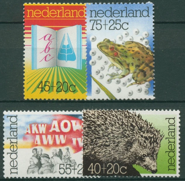 Niederlande 1976 Igel, Grasfrosch, Buch 1070/73 postfrisch
