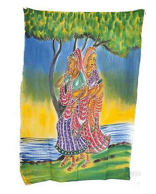 Batik Tenture Femme Hindoue 115x 74cm Artisanat Inde Peterandclo 8816