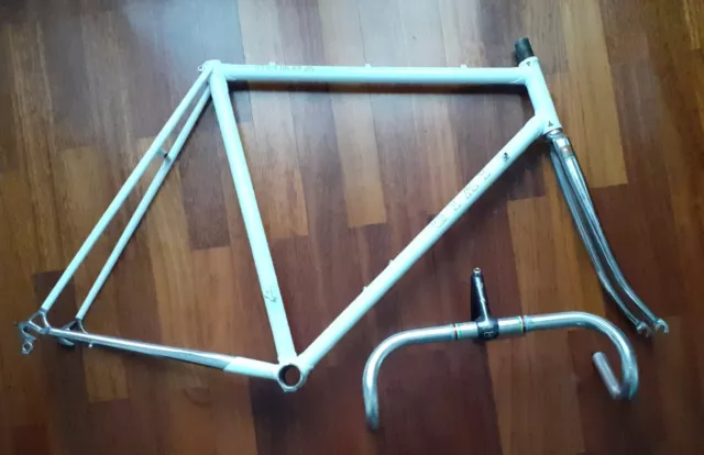 Telaio e forcella bici da strada in acciaio GIAI vintage anni '80