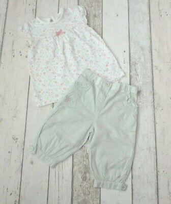 Pretty Baby Girl Floral Top & Trousers Outfit - Next & George (3 - 6 months)