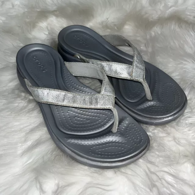 Crocs capri v sequin casual lightweight beach flip 2025 flop