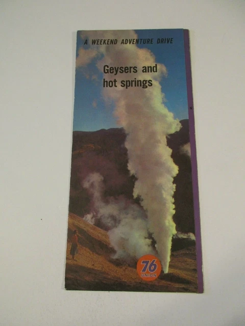 Vintage 1963 Union 76 Geysers and Hot Spings in Washington & Oregon Guide Map-M4