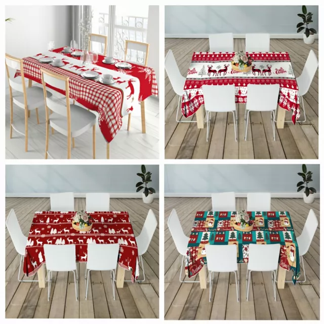 Christmas Tablecloth Rectangle Table Cloth Dining Home Cover Party Xmas Decor AU