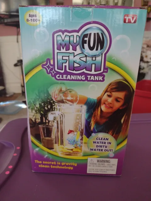 As Seen on TV My Fun Fish Beta Tank Aquarium Self Cleaning (4 3/4 x 6 x10") NEW
