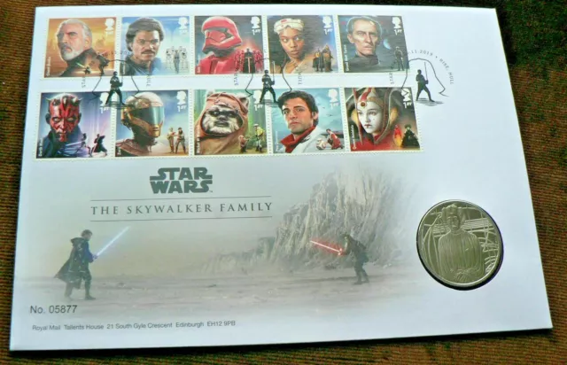 2019 Star Wars La Skywalker Famille Princesse Leia Bu Médaille Housse FDC