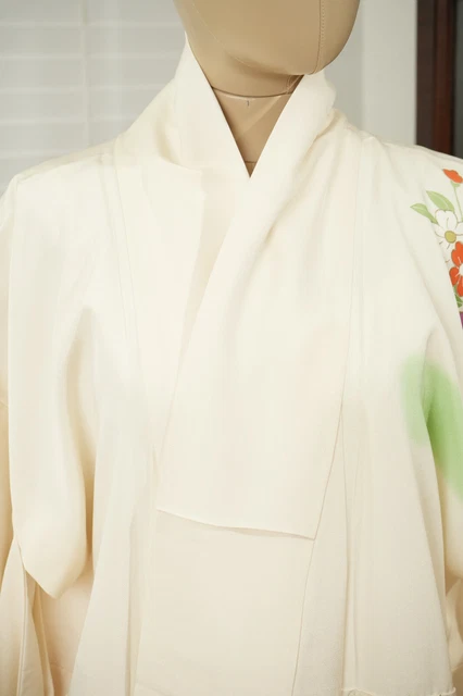 Dear Vanilla Japanese Silk Kimono Women's Robe Gown Authentic Japan Vintage Mint 3