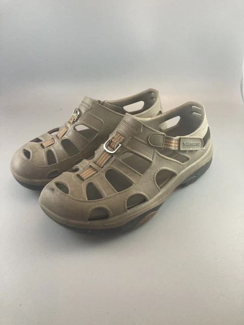 Shimano Evair Marine Fishing Sandals Men’s Size 8 Outdoor Water Shoes Tan Orange