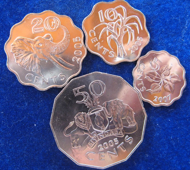 Swaziland - 2005-2007 - 5-50 Cent - 4 PIECE UNC. COIN SET
