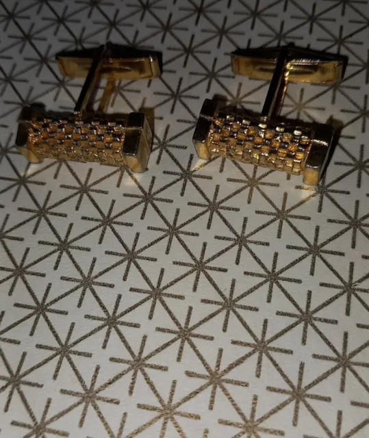 Vintage Cufflinks Retro Cuff Links 1950s 1960s 1970s Goldtone Metal