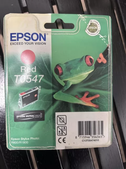 GENUINE EPSON T0547 TO547 Red cartridge ORIGINAL FROG OEM ink for R800 R1800