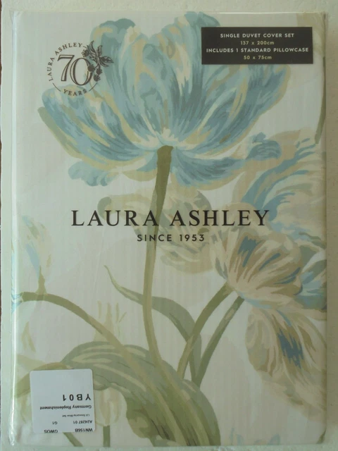 Laura Ashley Bettlaken-Set Aus Baumwoll-Perkal – Twin, Heirloom Ditzy Green, 200 Fadenzahl