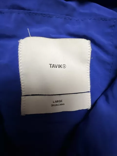 Tavik Blue Lightweight Hooded Anorak Pullover Windbreaker Men Front Zip Pocket L 2