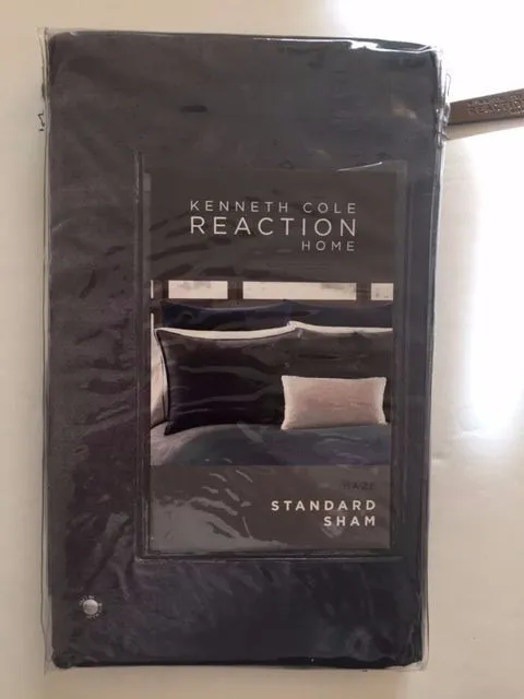 NEW Kenneth Cole Reaction Home HAZE Standard Pillow Sham 20x26 in Ink color