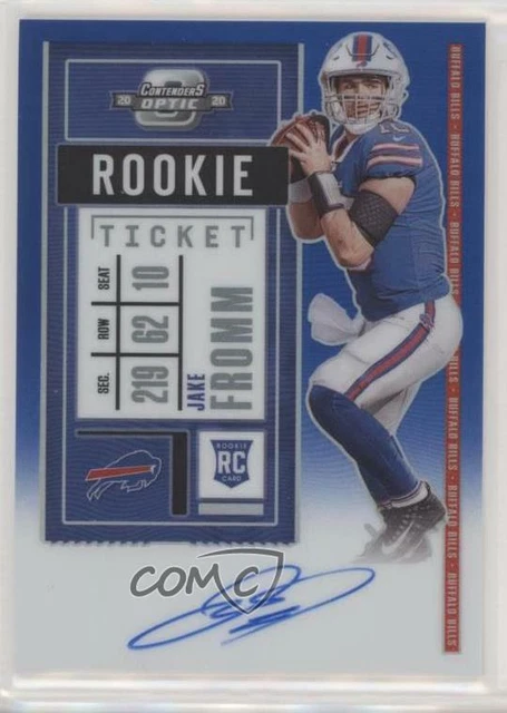 2020 Panini Contenders Optic Ticket RPS Blue /75 Jake Fromm #142 Rookie Auto RC