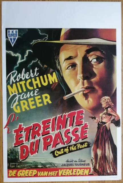 ETREINTE DU PASSE robert mitchum jane greer affiche cinema belge repro ann. 80