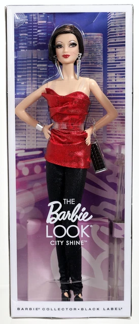 The Barbie Look City Shine Brunette Doll Red Top #CJF51 Black Label NRFB Mattel