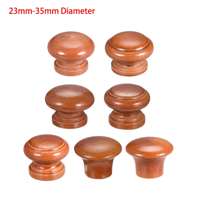 23mm-35mm Dia Wooden Round Knob Handle Cabinet Cupboard Dresser Drawer Door Pull