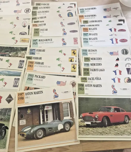 Lot 44 Cards of Knowledge Autopresse Cars  Automobile History Photo collectors