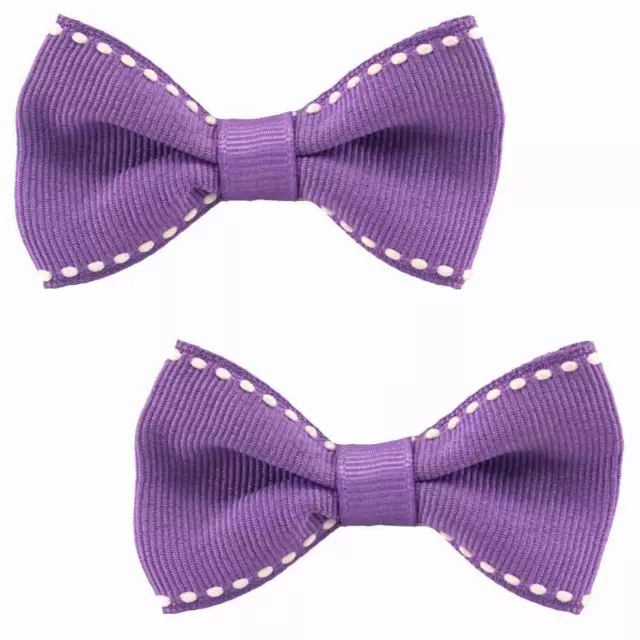 Purple Hair Clips Barrettes Rockabilly Pin Up Retro Girly Cute Set of Two