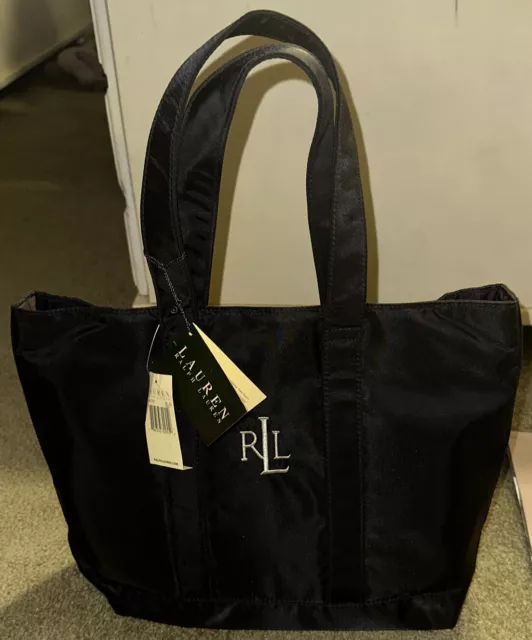 Lauren Ralph Lauren Black Nylon Handbag Tote Bag - New With Tags 3
