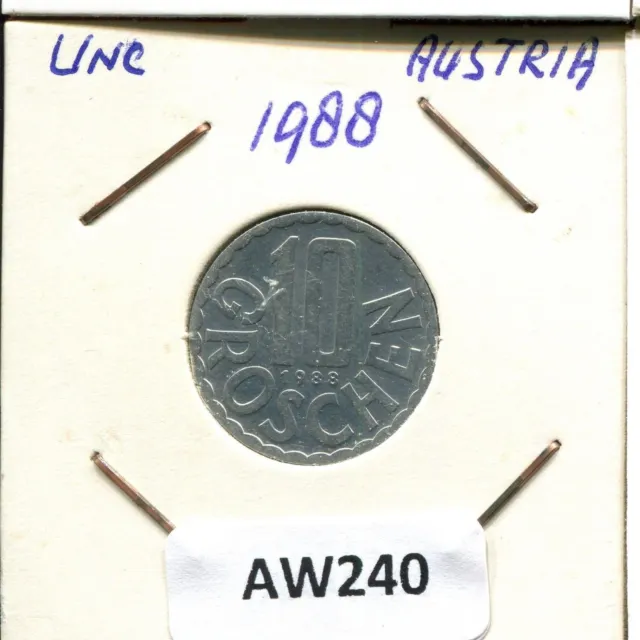 10 GROSCHEN 1988 AUSTRIA Coin #AW240C