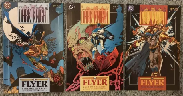 Batman: Legends Of The Dark Knight #24-26 Flyer Story Set (1989) Vf/Nm Dc