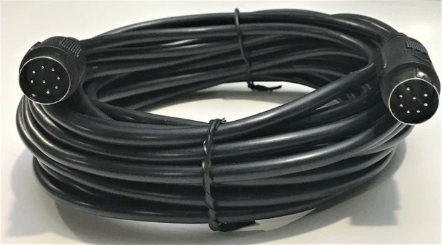 12ft DIN 8 Pin Male To Male Cable – Large DIN Size (Not Mini) – For Car Audio, Stereos, Controllers & More