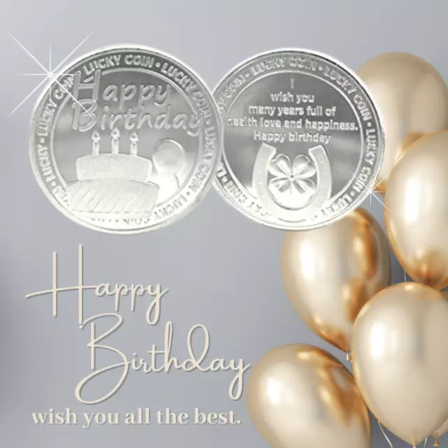 Happy Birthday Lucky Coin Sentimental Good Luck Coins Engraved Message Keepsake