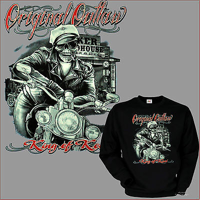 Biker Sweatshirt Chopper Rocker Rider Motorrad Bobber Totenkopf Pullover *4063