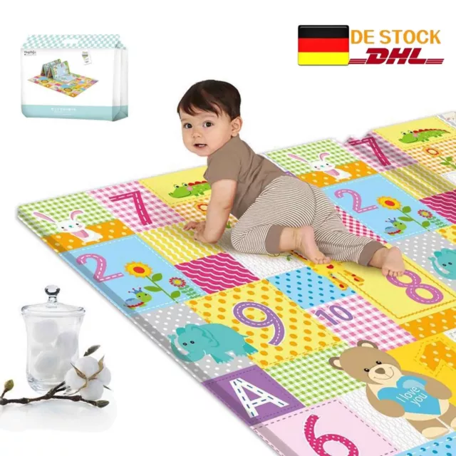 Krabbelmatte180x150cm Kinder Krabbelmatte Spielmatte Babymatte Faltbar Teppich！