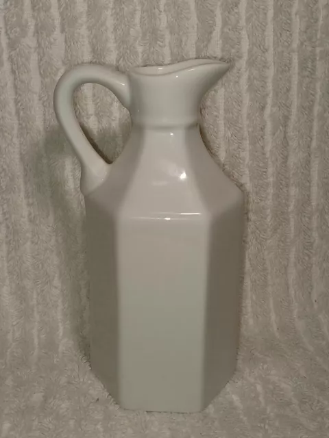 XCell White Ceramic Bottle Oil Vinegar Cruet Soy Sauce Creamer No Stopper