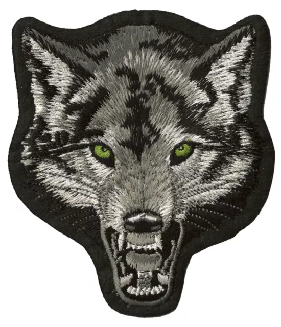 Patche écusson loup gris patch thermocollant brodé